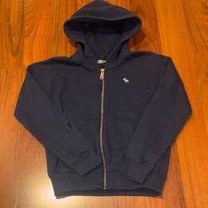 Abercrombie Kids Boys Full Zip Hoodie Classic Logo Navy Blue Size 9/10 Nike